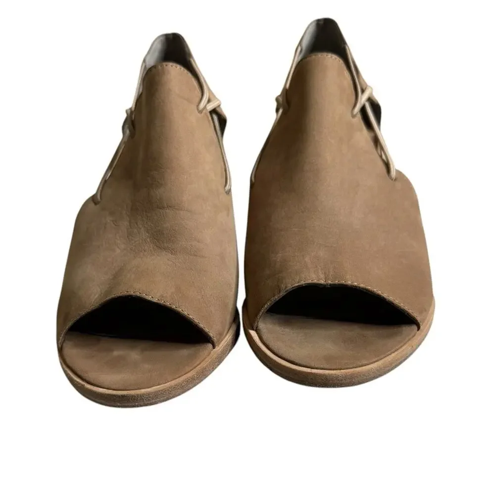 Eileen Fisher‎ Alfie Leather Cutout Sandals Shooties Womens 7.5 Minimalist